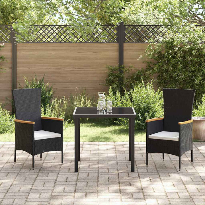 Have Spisebordssæt med pude 3 pcs Sort Pulverlakeret stål