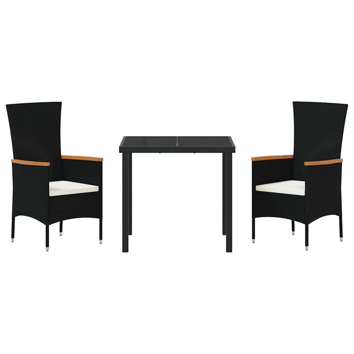 Have Spisebordssæt med pude 3 pcs Sort Pulverlakeret stål