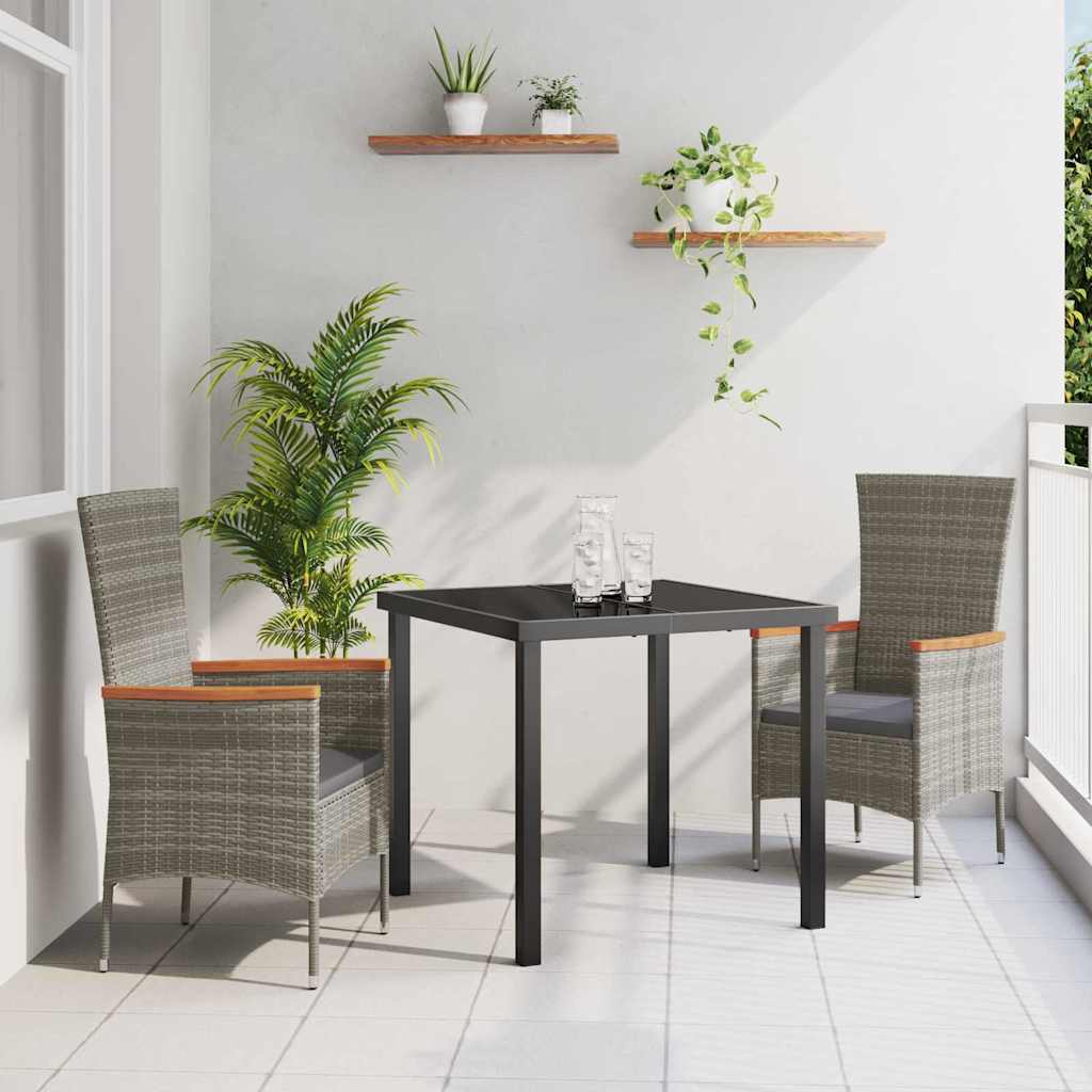 Have Spisebordssæt med pude 3 pcs Grå Pulverlakeret stål