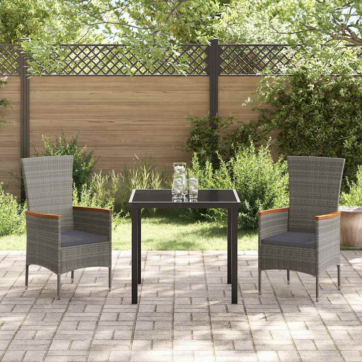 Have Spisebordssæt med pude 3 pcs Grå Pulverlakeret stål
