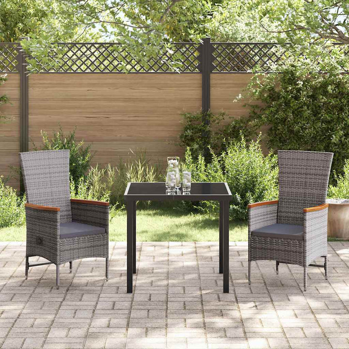 Have Spisebordssæt med pude 3 pcs Grå Pulverlakeret stål