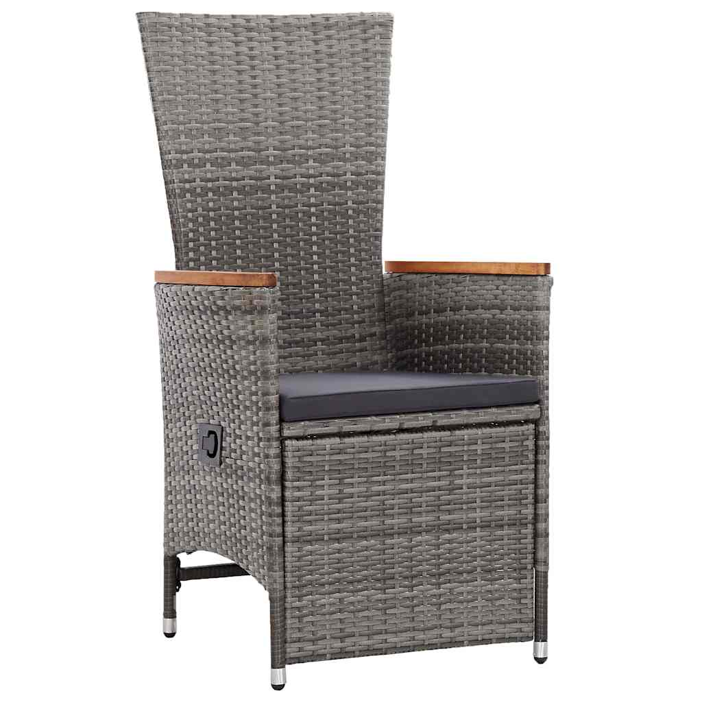 Have Spisebordssæt med pude 7 pcs Grå polyrattan