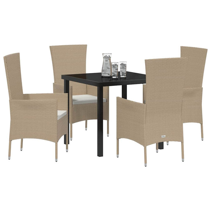 Have Spisebordssæt med pude 5 pcs Beige polyrattan