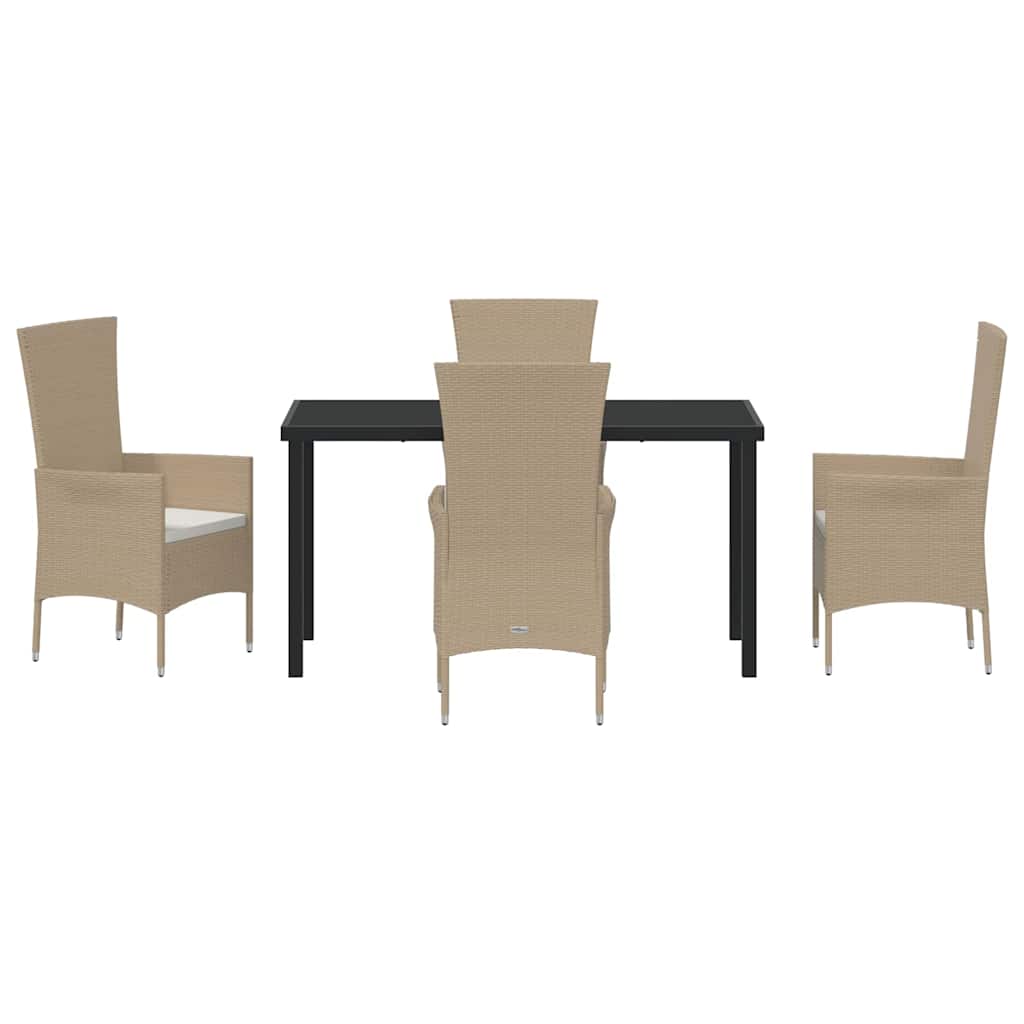Have Spisebordssæt med pude 5 pcs Beige polyrattan