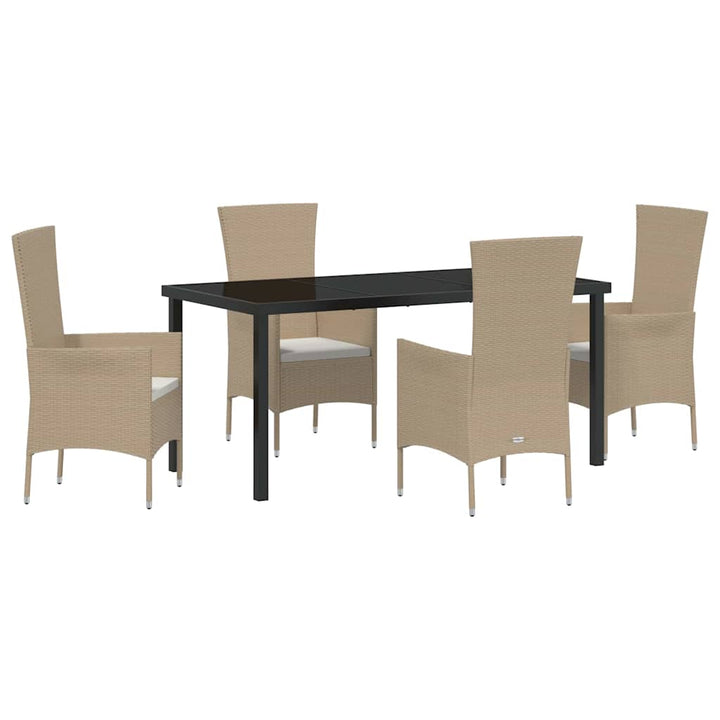 Have Spisebordssæt med pude 5 pcs Beige polyrattan