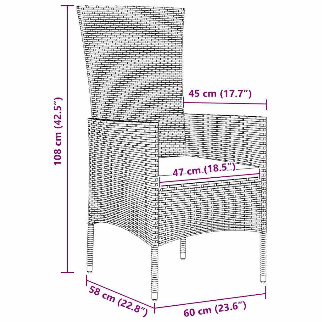Have Spisebordssæt med pude 7 pcs Beige polyrattan