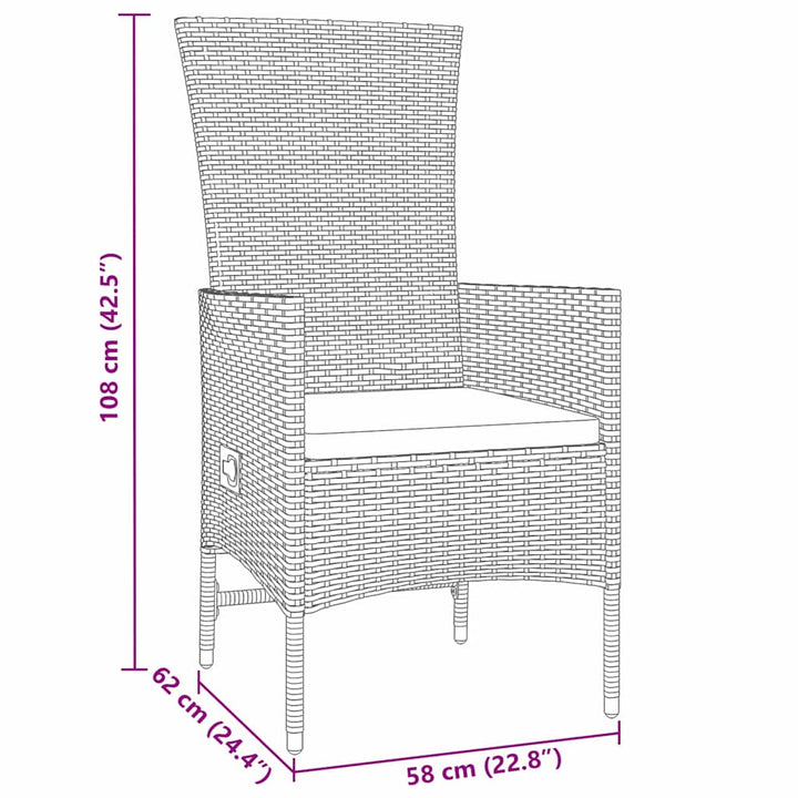 Have Spisebordssæt med pude 3 pcs Beige polyrattan