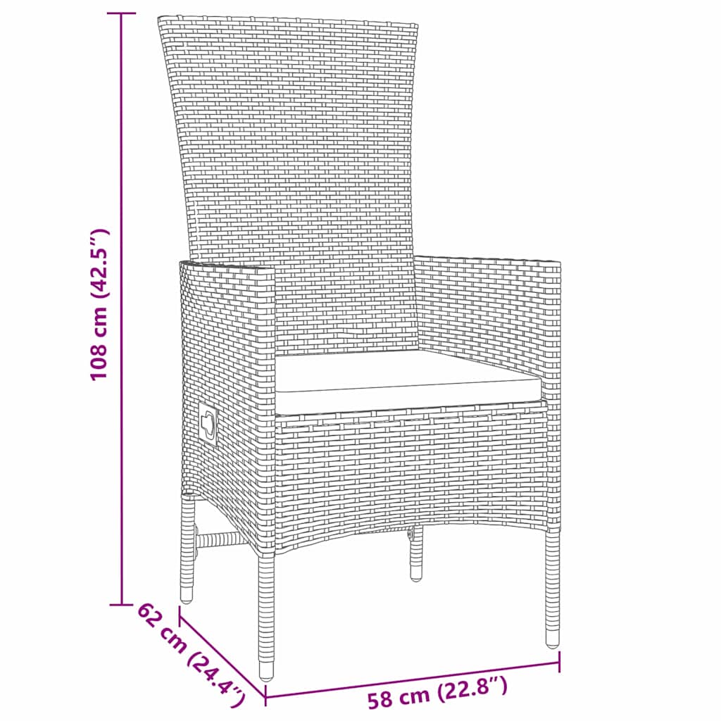 Have Spisebordssæt med pude 5 pcs Beige polyrattan