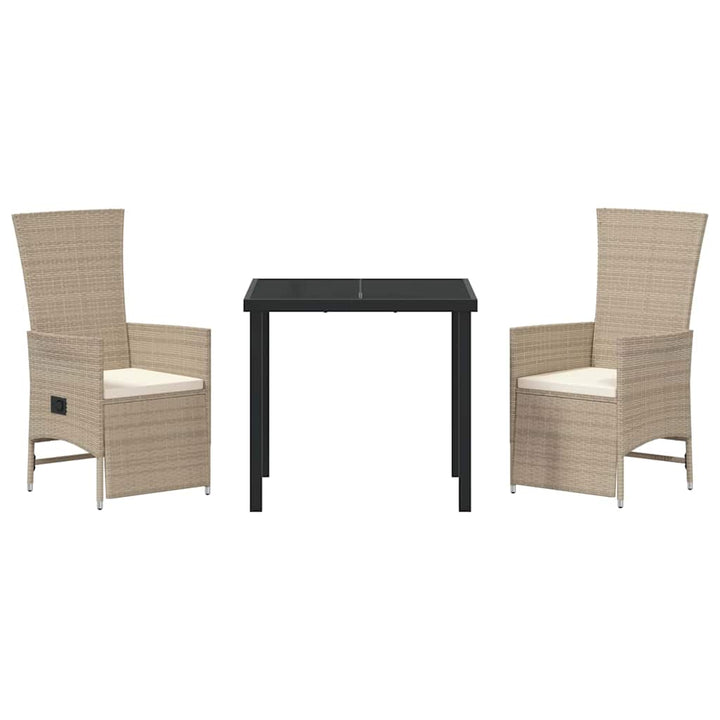 Have Spisebordssæt med pude 3 pcs Beige polyrattan