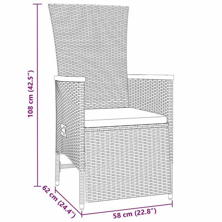 Have Spisebordssæt med pude 5 pcs Beige polyrattan