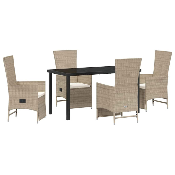 Have Spisebordssæt med pude 5 pcs Beige polyrattan