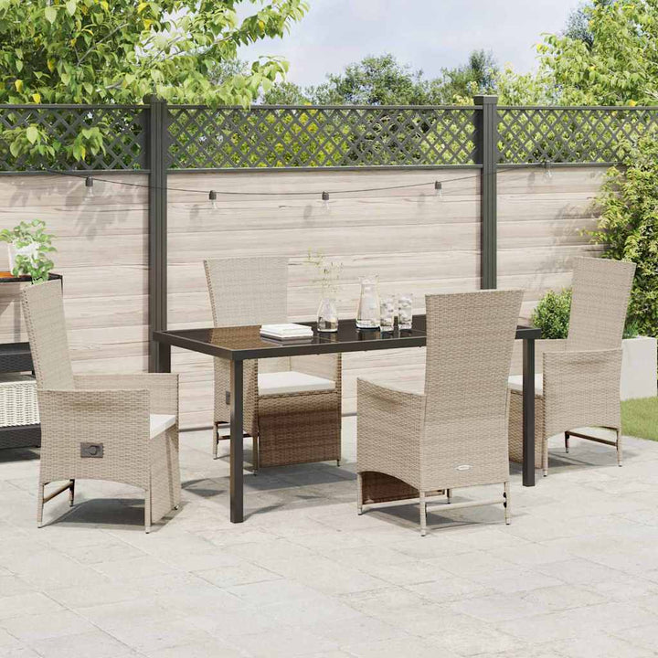 Have Spisebordssæt med pude 5 pcs Beige polyrattan