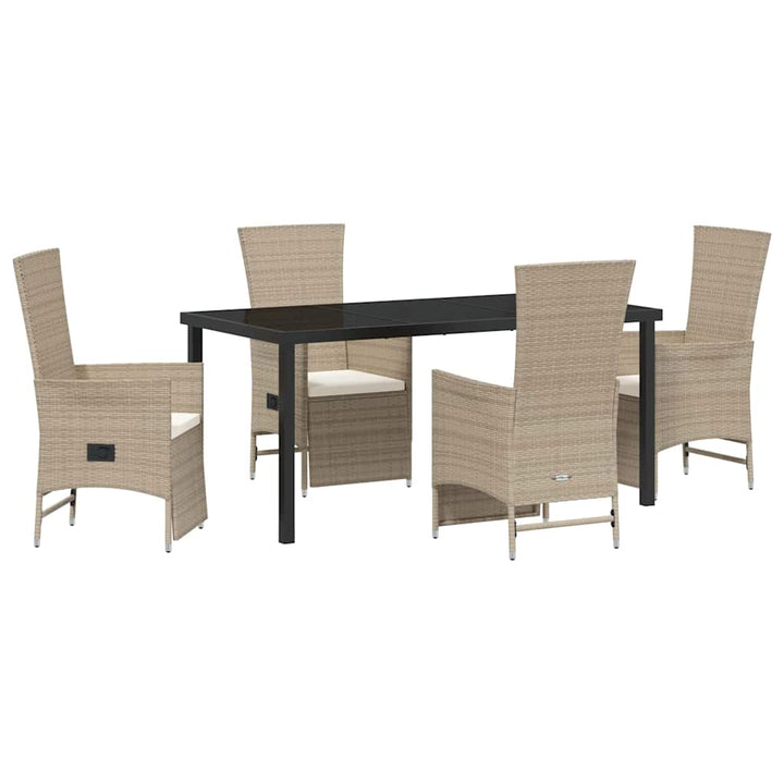 Have Spisebordssæt med pude 5 pcs Beige polyrattan