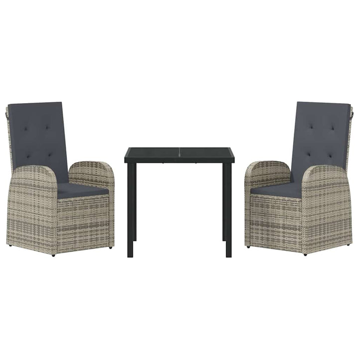 Have Spisebordssæt med pude 3 pcs Grå polyrattan