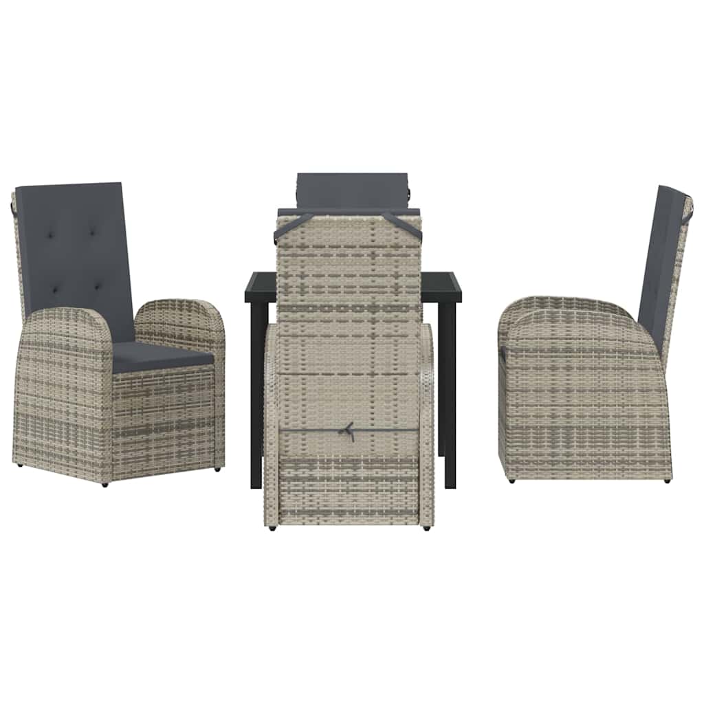 Have Spisebordssæt med pude 5 pcs Grå polyrattan