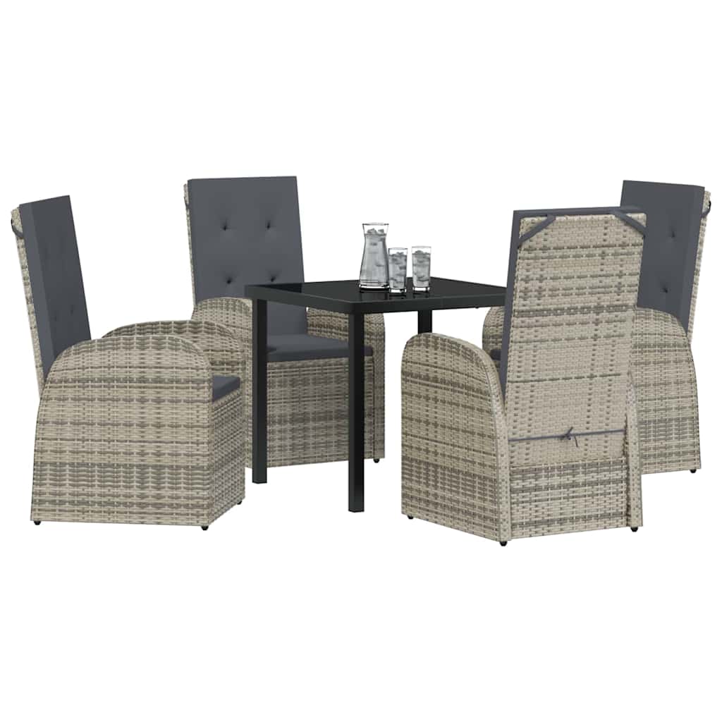 Have Spisebordssæt med pude 5 pcs Grå polyrattan