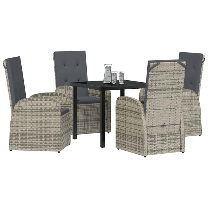 Have Spisebordssæt med pude 5 pcs Grå polyrattan