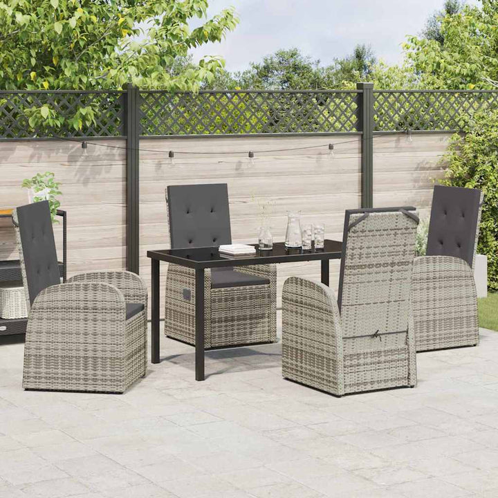 Have Spisebordssæt med pude 5 pcs Grå polyrattan