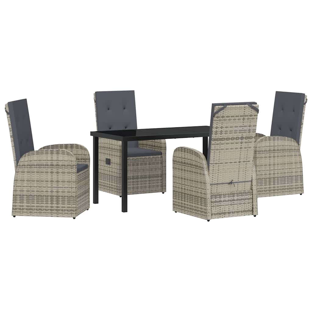 Have Spisebordssæt med pude 5 pcs Grå polyrattan