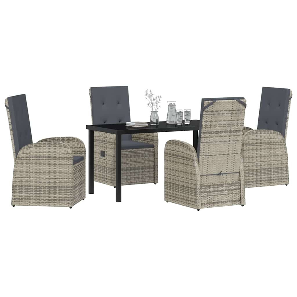 Have Spisebordssæt med pude 5 pcs Grå polyrattan