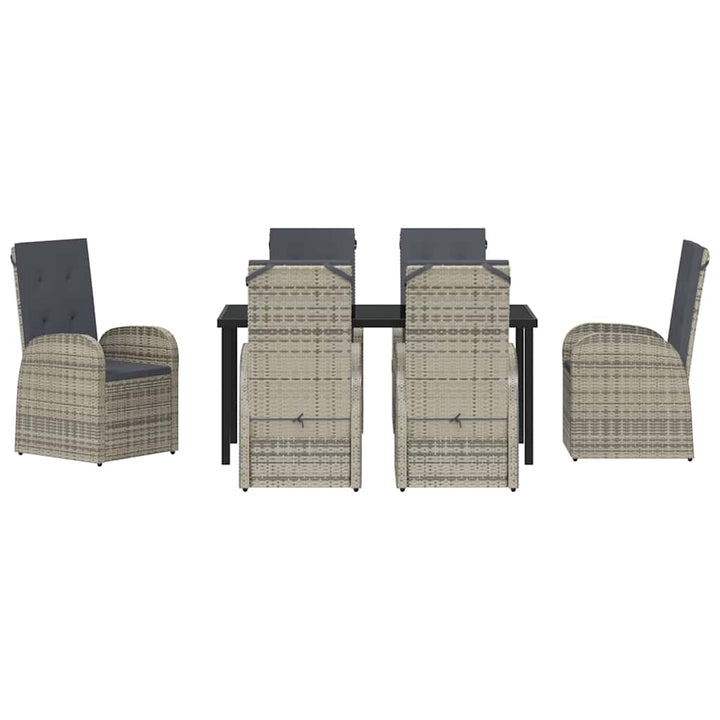 Have Spisebordssæt med pude 7 pcs Grå polyrattan