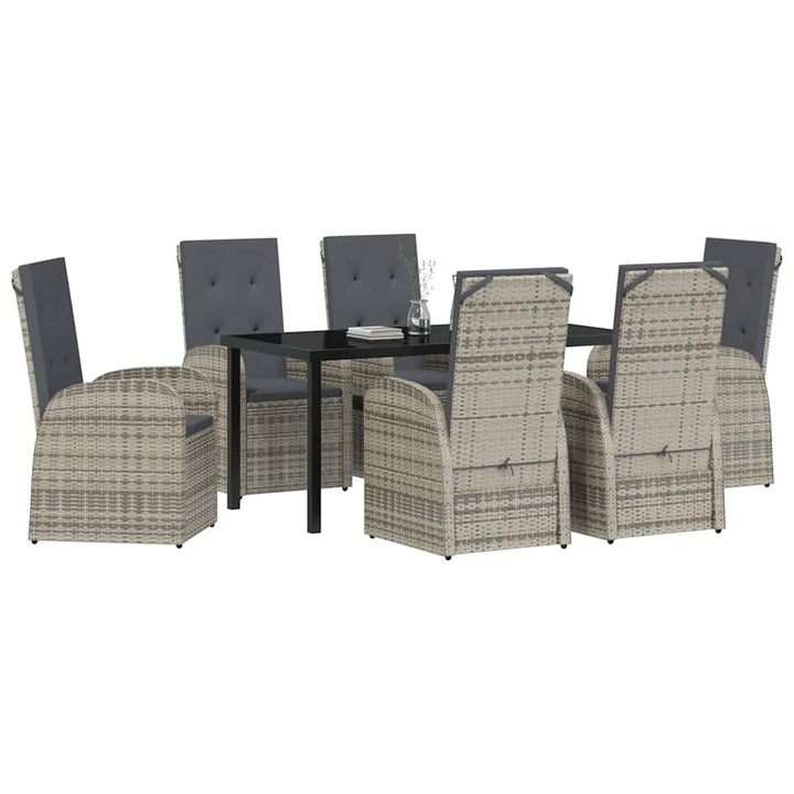 Have Spisebordssæt med pude 7 pcs Grå polyrattan