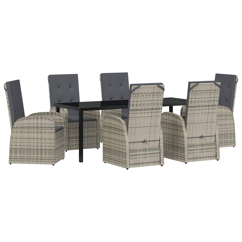 Have Spisebordssæt med pude 7 pcs Grå polyrattan