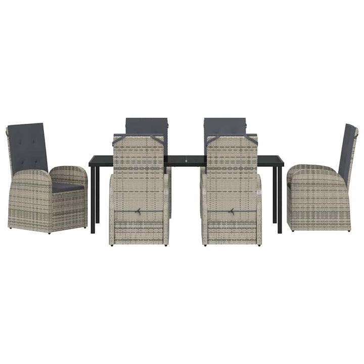 Have Spisebordssæt med pude 7 pcs Grå polyrattan