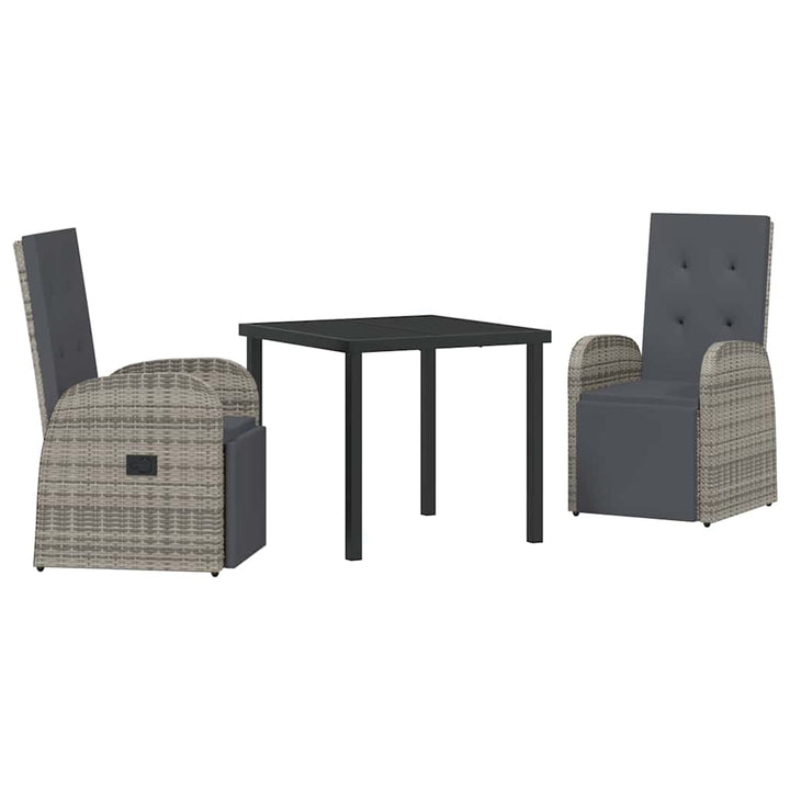 Have Spisebordssæt med pude 3 pcs Grå polyrattan