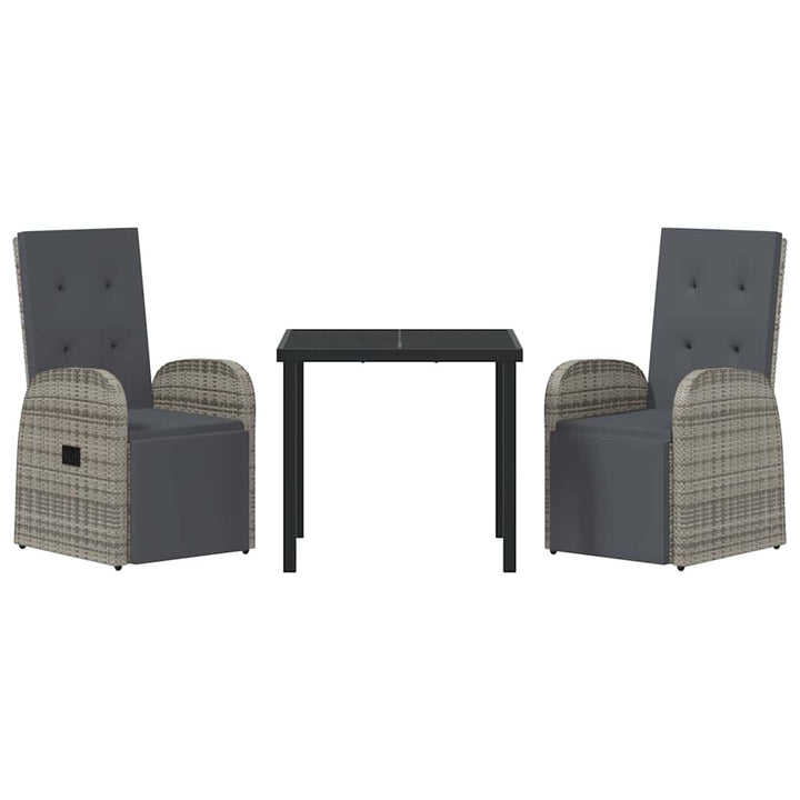 Have Spisebordssæt med pude 3 pcs Grå polyrattan