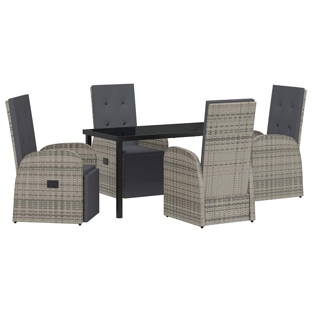 Have Spisebordssæt med pude 5 pcs Grå polyrattan