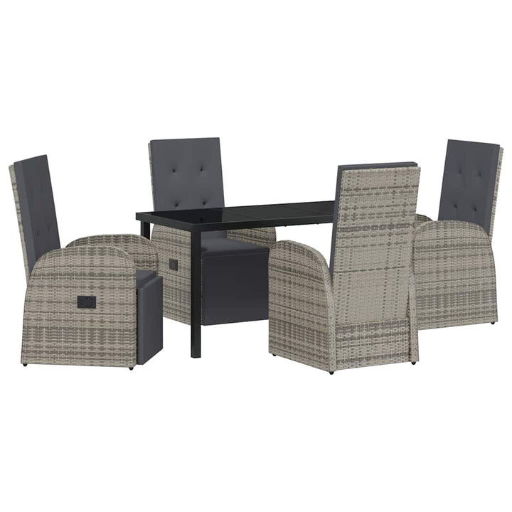 Have Spisebordssæt med pude 5 pcs Grå polyrattan