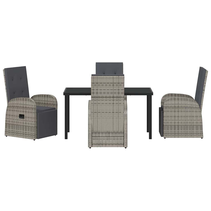 Have Spisebordssæt med pude 5 pcs Grå polyrattan