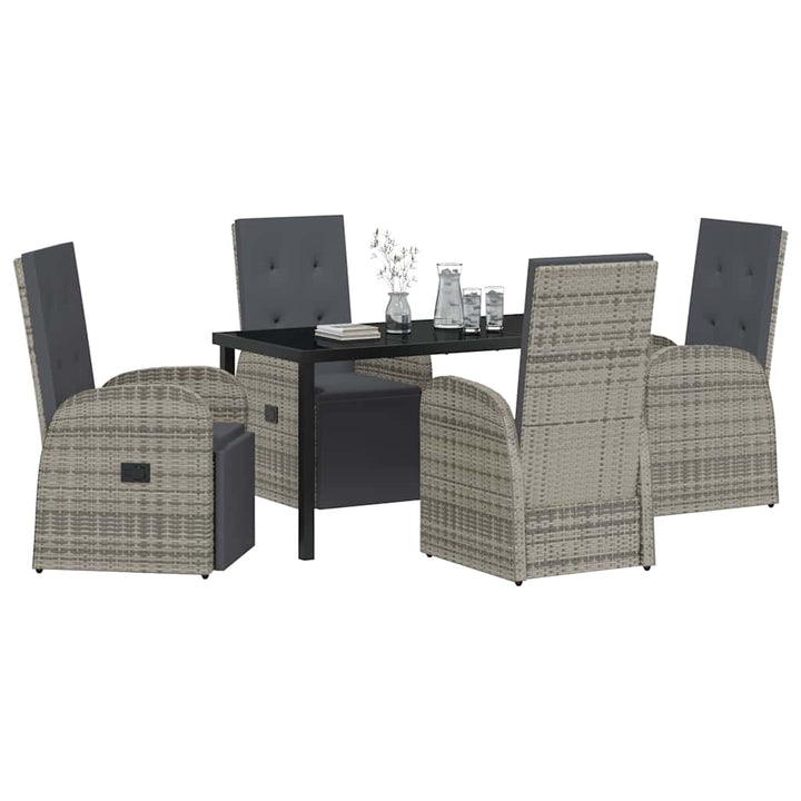 Have Spisebordssæt med pude 5 pcs Grå polyrattan