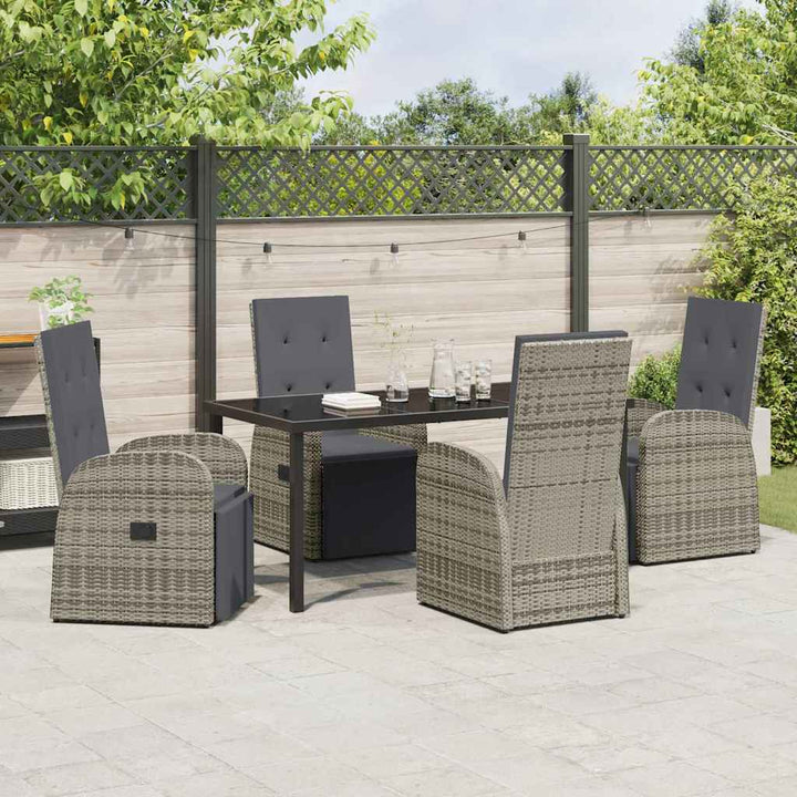 Have Spisebordssæt med pude 5 pcs Grå polyrattan