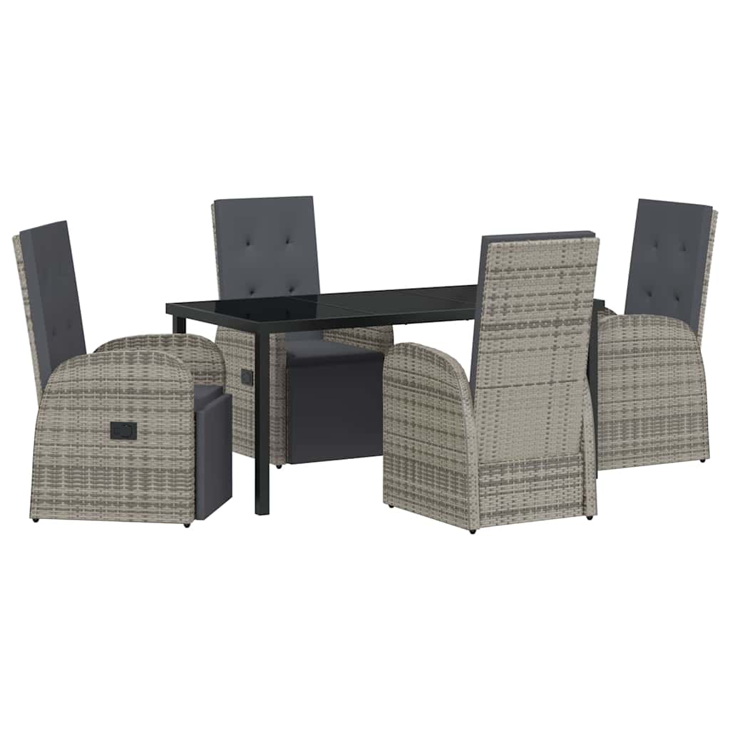 Have Spisebordssæt med pude 5 pcs Grå polyrattan
