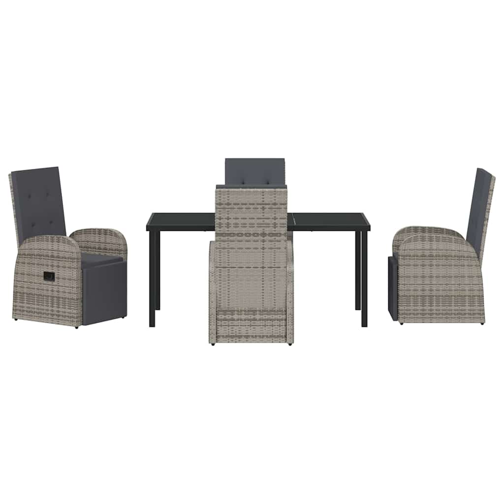 Have Spisebordssæt med pude 5 pcs Grå polyrattan