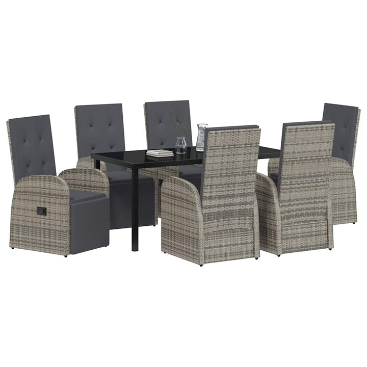 Have Spisebordssæt med pude 7 pcs Grå polyrattan