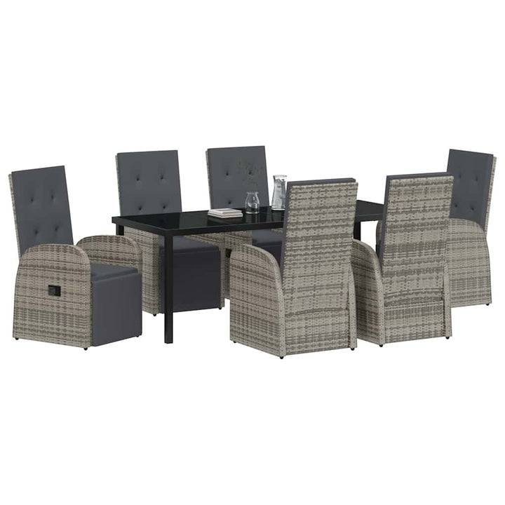 Have Spisebordssæt med pude 7 pcs Grå polyrattan