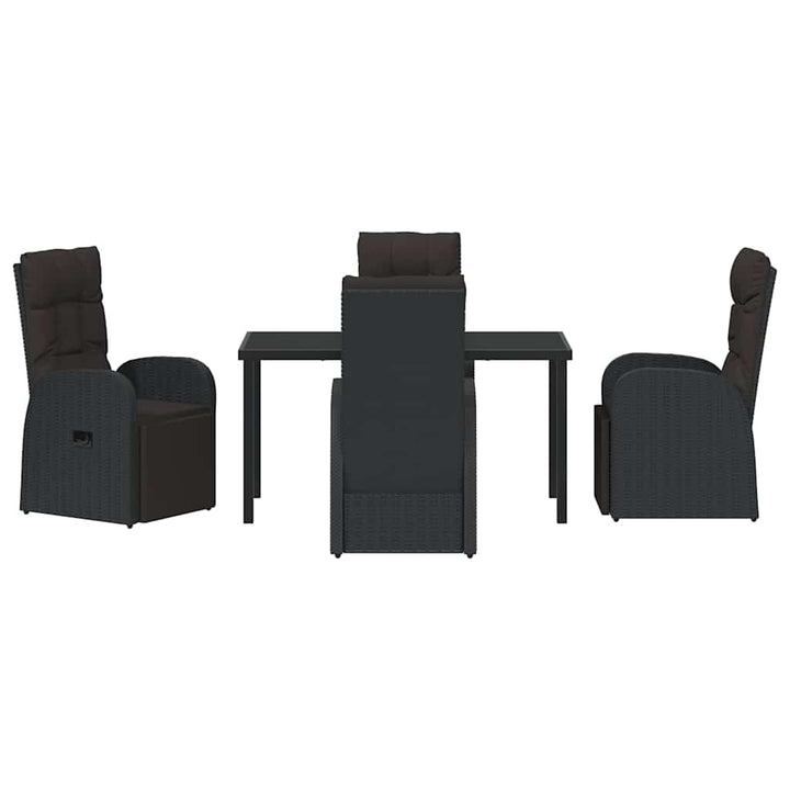 Have Spisebordssæt med pude 5 pcs Sort polyrattan