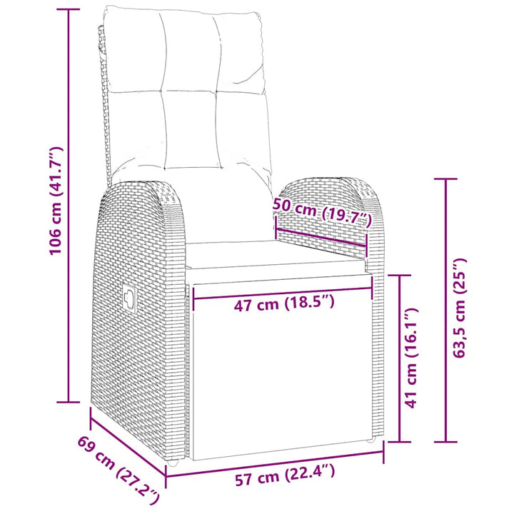 Have Spisebordssæt med pude 7 pcs Sort polyrattan