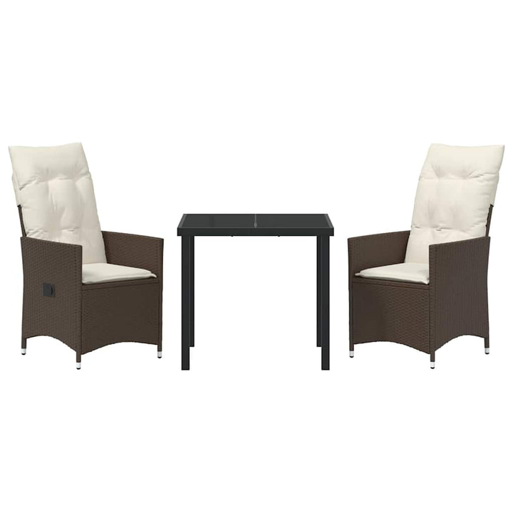 Have Spisebordssæt med pude 3 pcs Brun polyrattan