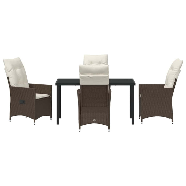Have Spisebordssæt med pude 5 pcs Brun polyrattan