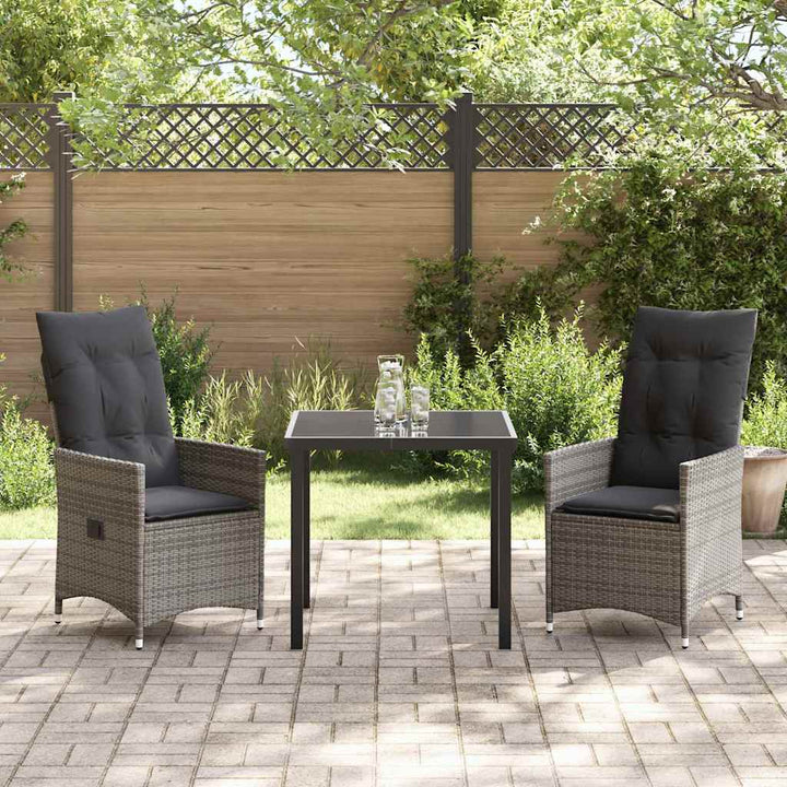 Have Spisebordssæt med pude 3 pcs Grå polyrattan