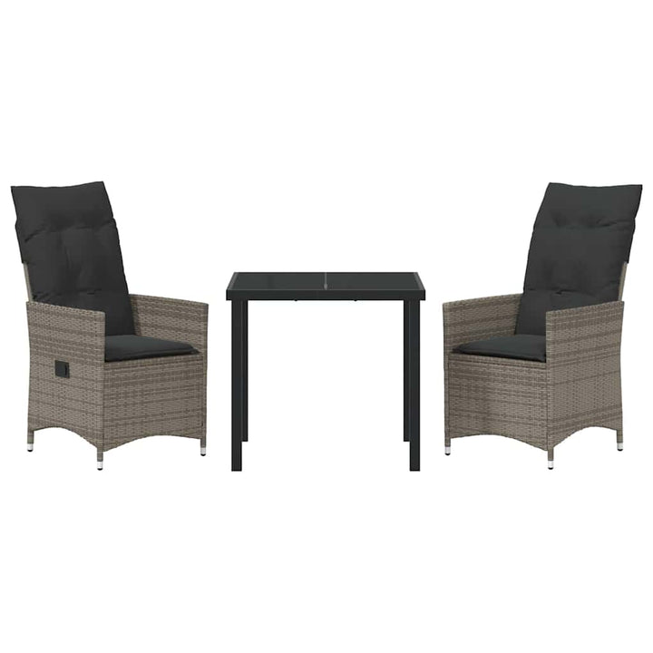 Have Spisebordssæt med pude 3 pcs Grå polyrattan