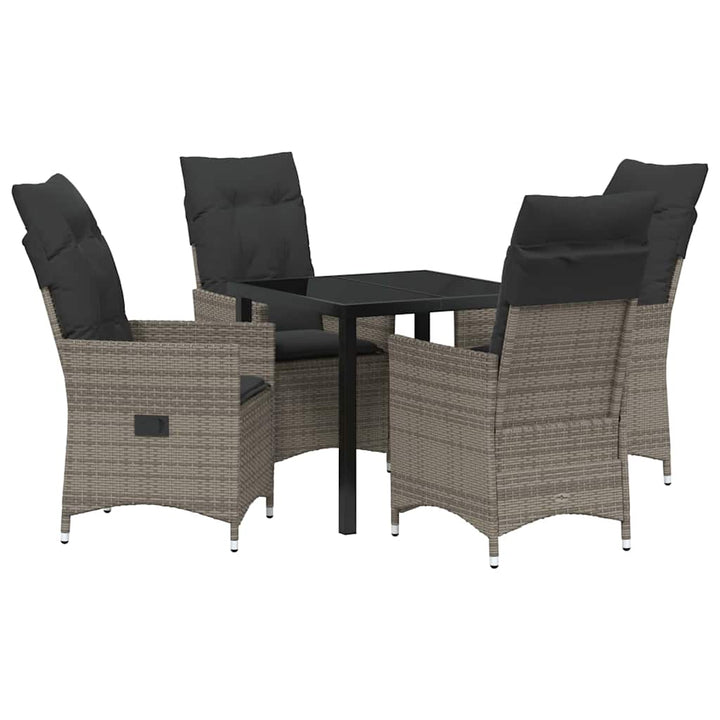 Have Spisebordssæt med pude 5 pcs Grå polyrattan