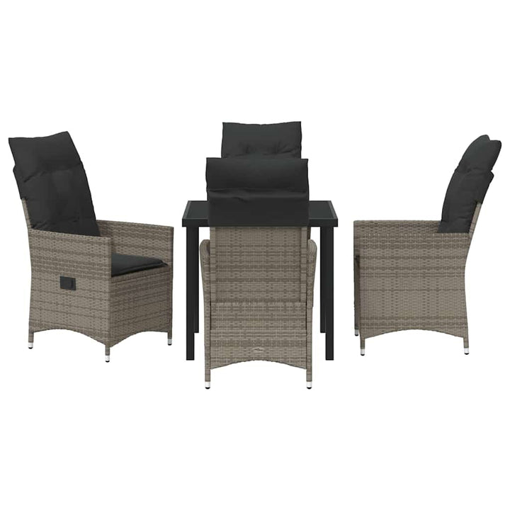 Have Spisebordssæt med pude 5 pcs Grå polyrattan