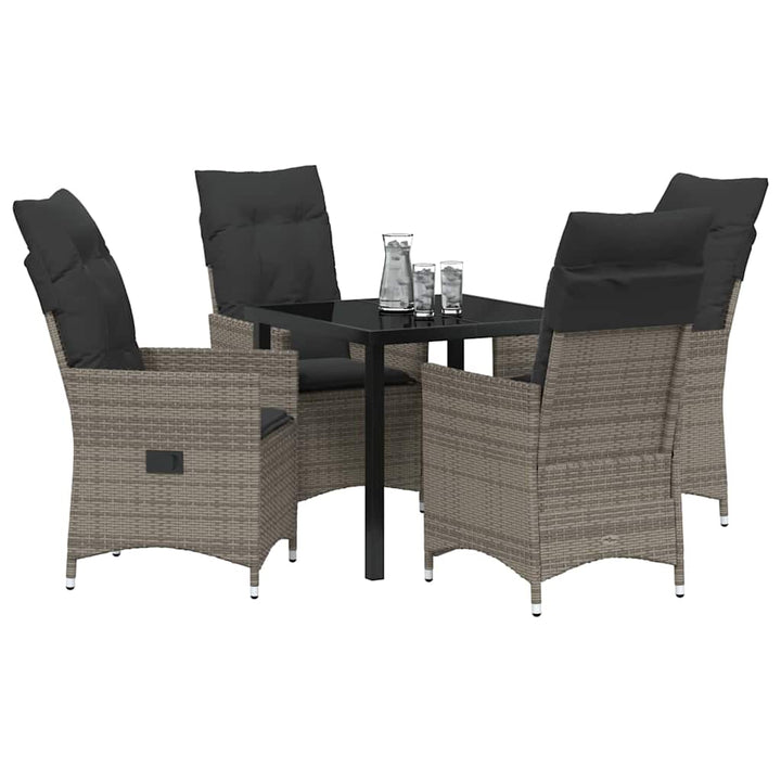 Have Spisebordssæt med pude 5 pcs Grå polyrattan