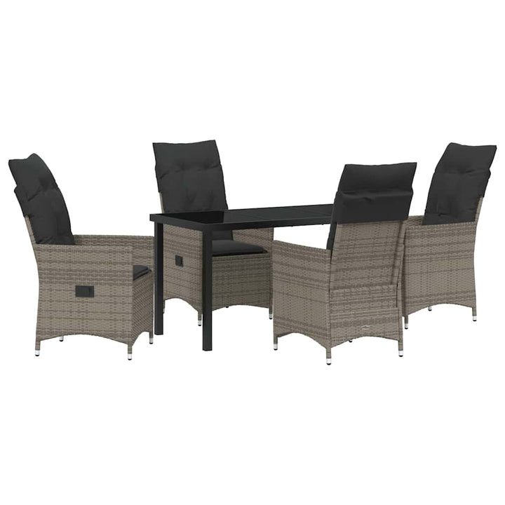 Have Spisebordssæt med pude 5 pcs Grå polyrattan