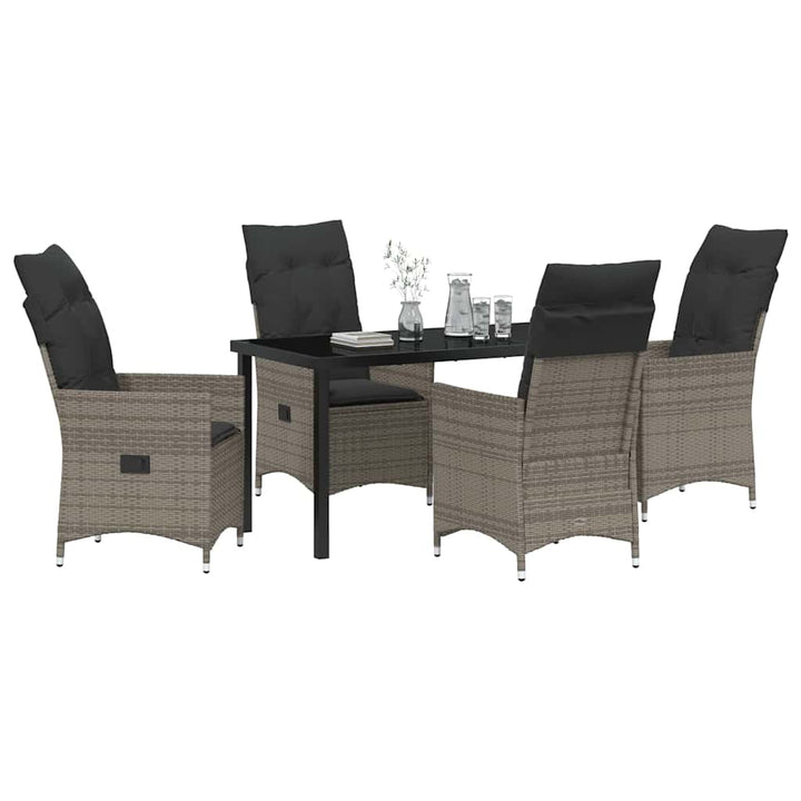 Have Spisebordssæt med pude 5 pcs Grå polyrattan